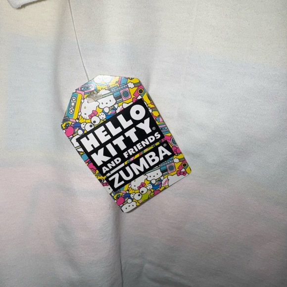 NWT Hello Kitty x Zumba White Long Sleeve Tee XL - Picture 5 of 5